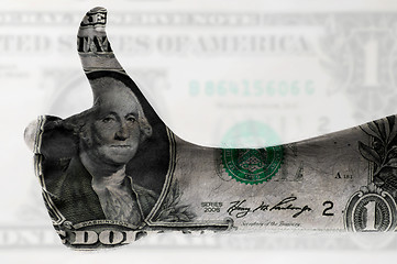 Image showing thumb up us dollar