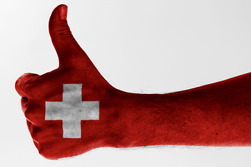 Image showing thumb up switzerland