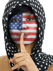 Image showing sian muslim with american flag