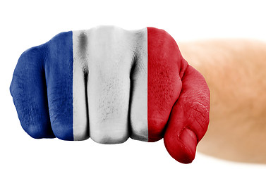 Image showing fist with french flag