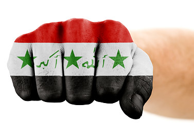 Image showing fist with iraqi flag