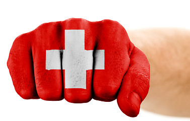 Image showing fist with swiss flag