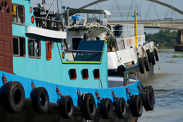 Image showing Close-up of river boats