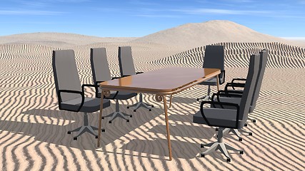 Image showing Meeting room in desert