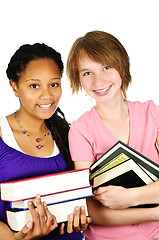Image showing Girl holding text books