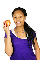 Image showing Girl holding apple