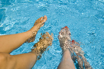 Image showing women in the pool