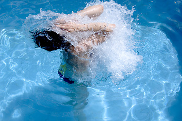 Image showing Women moving in a pool