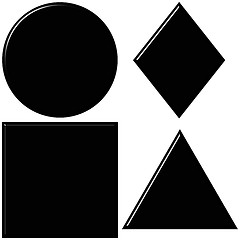 Image showing 3d black shapes with reflection