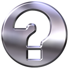 Image showing 3D Silver Question Sign