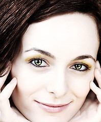 Image showing Woman with green eyes