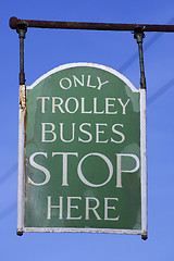 Image showing Trolly bus stop sign