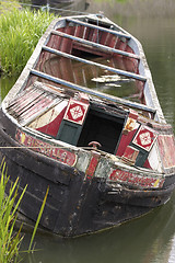 Image showing Sinking narrow boat