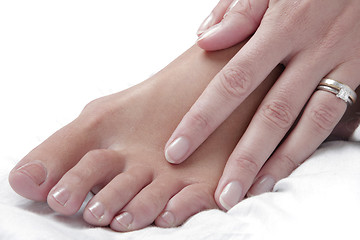 Image showing Foot and Massage Hand