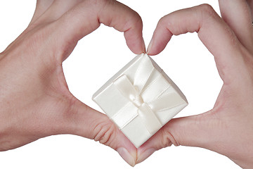 Image showing Heart Shaped DFingers and White Gift