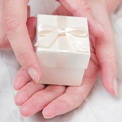 Image showing Hand and and White Gift