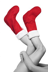 Image showing Christmas Legs and Stockings