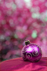 Image showing Festive Purple Bauble with Great Background