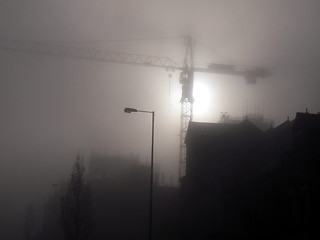 Image showing Misty crane