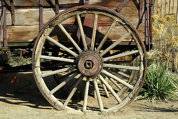 Image showing Old Antique Wagon Wheel