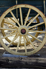 Image showing Old Antique Wagon Wheel