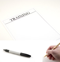 Image showing Training Paper - (marker and hand with pen included to be pasted