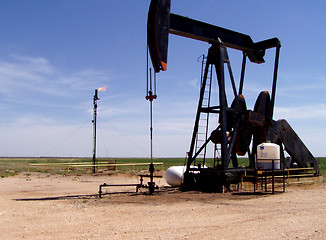 Image showing Pump Jack and Flame