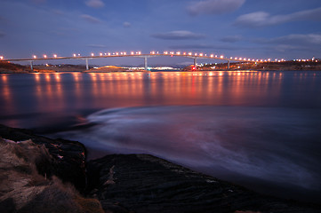 Image showing Bridge at night