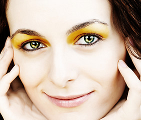 Image showing Woman with green eyes