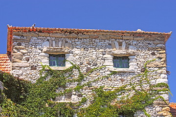 Image showing Facade of an old stone house