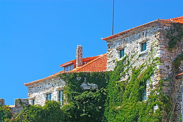 Image showing Facade of an old stone house