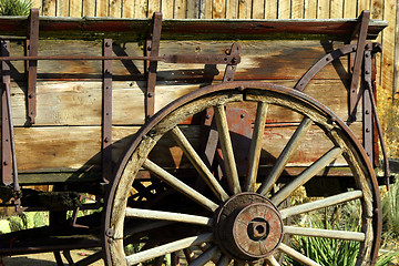 Image showing Old Antique Wagon Wheel