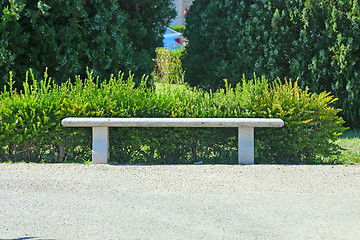 Image showing Stone bench in park