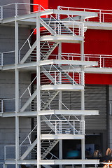 Image showing  Fire escape stairs outside new office building