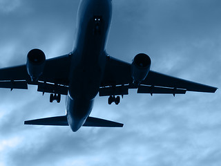 Image showing Plane landing or flying away