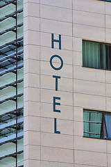 Image showing Hotel Sign and Windows