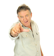 Image showing Middle Aged Man Pointing