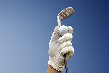 Image showing Golf club against a blue sky