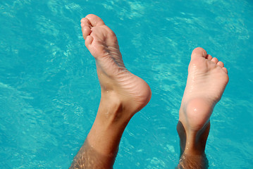 Image showing Feet in swimming pool