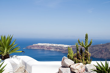 Image showing greek island mediterranean view santorini