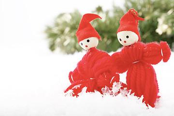 Image showing Two Christmas elves.