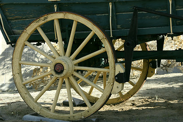 Image showing Old Antique Wagon Wheel