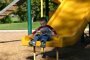 Image showing Little Boy Sliding