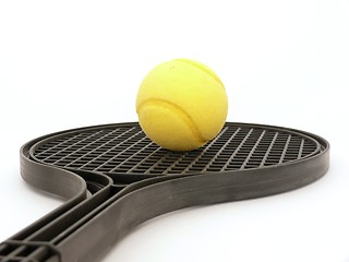 Image showing Tennis ball and racket