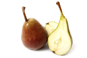 Image showing Sliced ripe pear