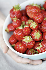 Image showing Bowl of strawberries.