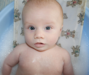 Image showing Baby bath time