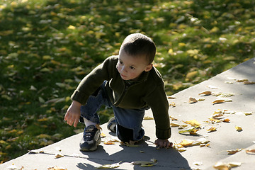 Image showing Kid Climbing Up