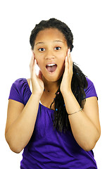 Image showing Teenage girl surprised