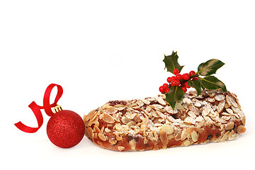 Image showing  Stollen Christmas Cake and Bauble